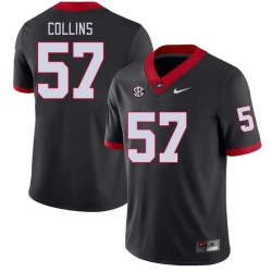 Men #57 Luke Collins Georgia Bulldogs College Football Jerseys Stitched-Black