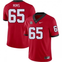 Men #65 Amarius Mims Georgia Bulldogs College Football Jerseys Stitched-Red