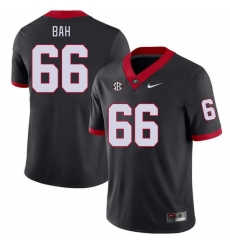 Men #66 Aliou Bah Georgia Bulldogs College Football Jerseys Stitched-Black