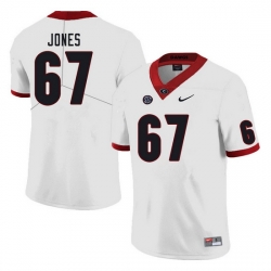 Men #67 Caleb Jones Georgia Bulldogs College Football Jerseys Sale-White