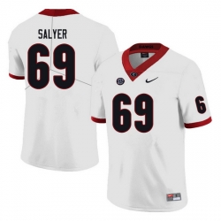 Men #69 Jamaree Salyer Georgia Bulldogs College Football Jerseys white