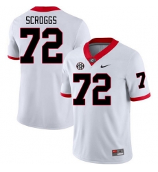 Men #72 Griffin Scroggs Georgia Bulldogs College Football Jerseys Stitched-White