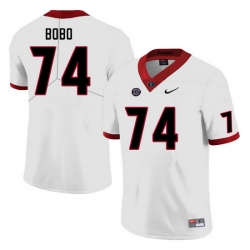 Men #74 Drew Bobo Georgia Bulldogs College Football Jerseys Sale-White