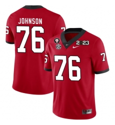 Men #76 Miles Johnson Georgia Bulldogs 2022-23 CTP National Championship Football Jerseys