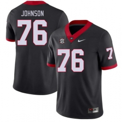 Men #76 Miles Johnson Georgia Bulldogs College Football Jerseys Stitched-Black