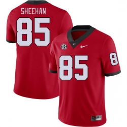 Men #85 Drew Sheehan Georgia Bulldogs College Football Jerseys Stitched-Red