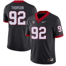 Men #92 Brett Thorson Georgia Bulldogs College Football Jerseys Stitched-Black