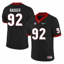 Men #92 Liam Badger Georgia Bulldogs College Football Jerseys Sale-Black Anniversary