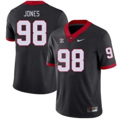 Men #98 Noah Jones Georgia Bulldogs College Football Jerseys Stitched-Black