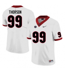 Men #99 Brett Thorson Georgia Bulldogs College Football Jerseys Sale-White Anniversary