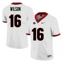 Men Georgia Bulldogs #16 Divaad Wilson College Football Jerseys Sale-White