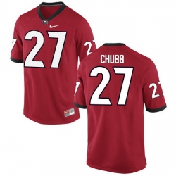 Men Georgia Bulldogs #27 Nick Chubb College Football Jerseys-Red