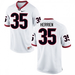 Men Georgia Bulldogs #35 Brian Herrien College Football Jerseys-White