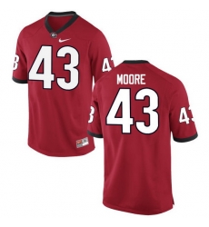 Men Georgia Bulldogs #43 Nick Moore College Football Jerseys-Red