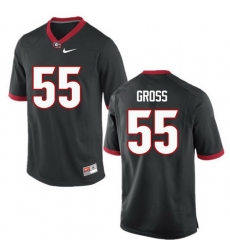 Men Georgia Bulldogs #55 Jacob Gross College Football Jerseys-Black