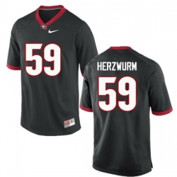 Men Georgia Bulldogs #59 Matthew Herzwurm College Football Jerseys-Black