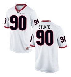 Men Georgia Bulldogs #90 Tanner Stumpe College Football Jerseys-White