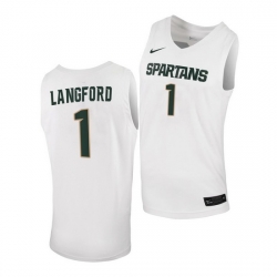 Michigan State Spartans Joshua Langford White Replica Men Jersey