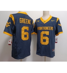 Men West Virginia Mountaineers Garrett Greene #6 F U S E Navy Stitched Jersey