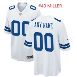 Men Dallas Cowboys MIller #40 White Stitched NFL Jersey