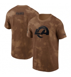 Men Los Angeles Rams 2023 Brown Salute To Service Sideline T Shirt