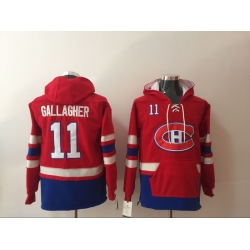 Men Montreal Canadiens Brendan Gallagher 11 Blue Stitched NHL Hoodie