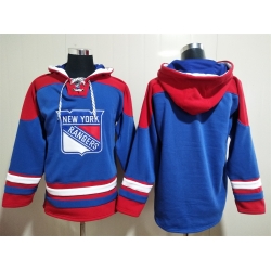 Men New York Rangers Blank Blue Stitched NHL Hoodie
