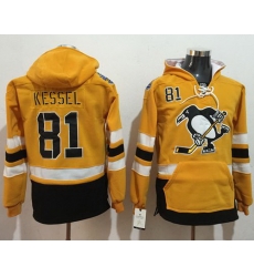 Men Pittsburgh Penguins 81 Phil Kessel Gold Sawyer Hooded Sweatshirt 2017 Stadium Series Stitched NHL Jersey