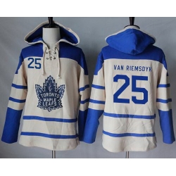 Men Toronto Maple Leafs 25 James Van Riemsdyk Cream Sawyer Hooded Sweatshirt Stitched NHL Jersey
