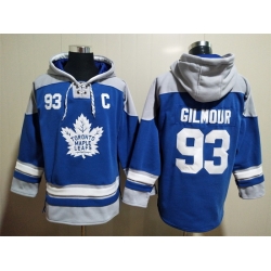 Men Toronto Maple Leafs #93 Doug Gilmour Blue Stitched Hoody
