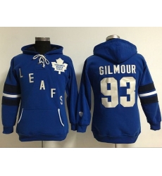 Toronto Maple Leafs 93 Doug Gilmour Blue Women Old Time Heidi Hoodie NHL Hoodie