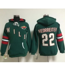 Minnesota Wild 22 Nino Niederreiter Green Women Old Time Heidi NHL Hoodie