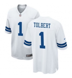 Dallas Cowboys 1 Jalen Tolbert White Vapor Limited Jersey