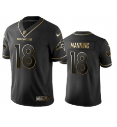 Nike Denver Broncos 18 Peyton Manning Black Gold Limited Player NFL Jersey