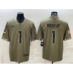 Men Arizona Cardinals 1 Kyler Murray Olive 2022 Salute To Service Limited Stitched Jersey