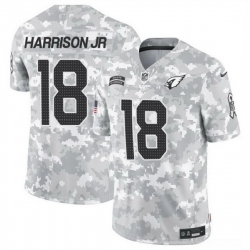 Men Arizona Cardinals 18 Marvin Harrison Jr  2024 F U S E Arctic Camo Salute To Service Limited Stitched Football Jersey