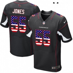 Men Nike Arizona Cardinals 55 Chandler Jones Elite Black Alternate USA Flag Fashion NFL Jersey