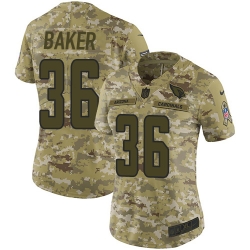 Nike Cardinals #36 Budda Baker Camo Women Stitched NFL Limited 2018 Salute to Service Jersey