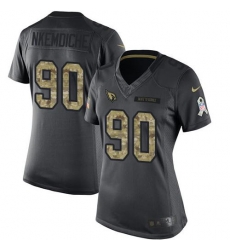 Nike Cardinals #90 Robert Nkemdiche Black Womens Stitched NFL Limited 2016 Salute to Service Jersey