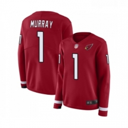 Women Arizona Cardinals #1 Kyler Murray Limited Red Therma Long Sleeve NFL Jersey