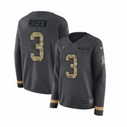 Womens Nike Arizona Cardinals 3 Josh Rosen Limited Black Salute to Service Therma Long Sleeve NFL Jersey