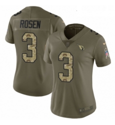 Womens Nike Arizona Cardinals 3 Josh Rosen Limited OliveCamo 2017 Salute to Service NFL Jersey