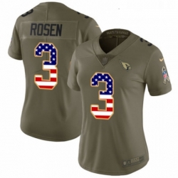 Womens Nike Arizona Cardinals 3 Josh Rosen Limited OliveUSA Flag 2017 Salute to Service NFL Jersey