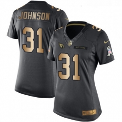 Womens Nike Arizona Cardinals 31 David Johnson Limited BlackGold Salute to Service NFL Jersey