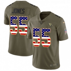 Youth Nike Arizona Cardinals 55 Chandler Jones Limited OliveUSA Flag 2017 Salute to Service NFL Jersey