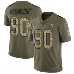 Youth Nike Cardinals #90 Robert Nkemdiche Olive Camo Stitched NFL Limited 2017 Salute to Service Jersey