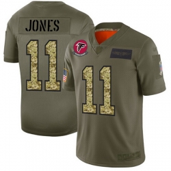 Falcons 11 Julio Jones Olive Camo Men Stitched Football Limited 2019 Salute To Service Jersey