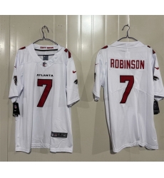 Men Atlanta Falcons  7 Bijan Robinson White 2026 New Vapor Untouchable Limited Stitched Football Jersey