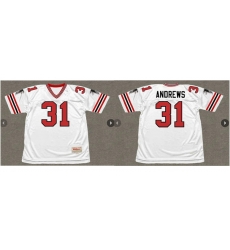 Men Mitchell and Ness Atlanta Falcons 31 William Andrews Authentic White Throwback NFL Jersey