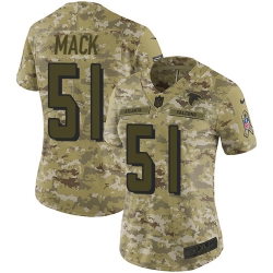 Nike Falcons #51 Alex Mack Camo Women Stitched NFL Limited 2018 Salute to Service Jersey